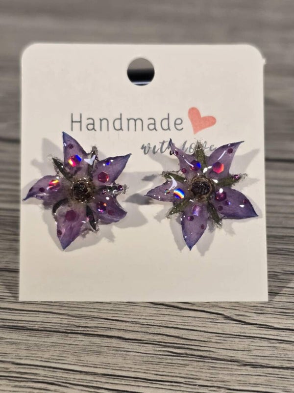 Boucles d'oreilles courtes "Bourrache"