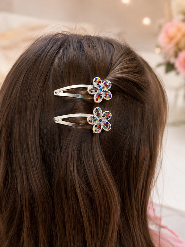 Sparkly Flower Clips