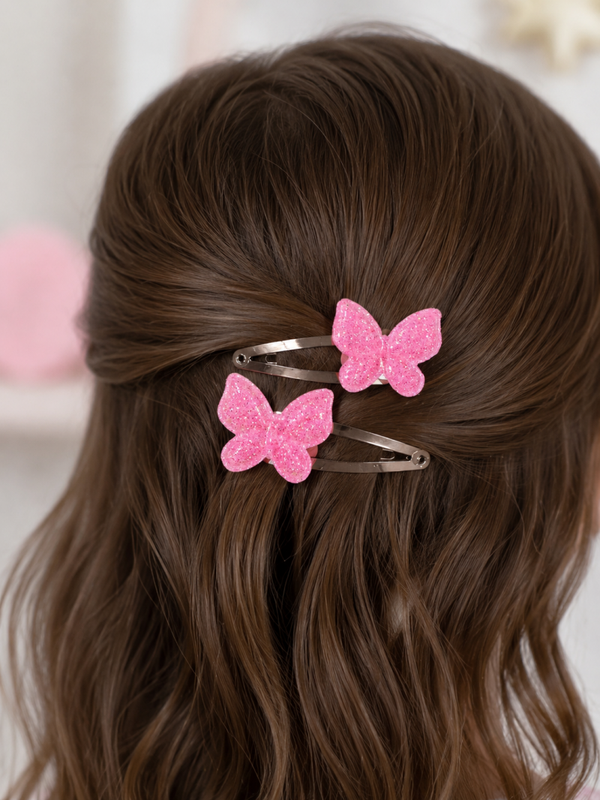 Pink Butterfly clips