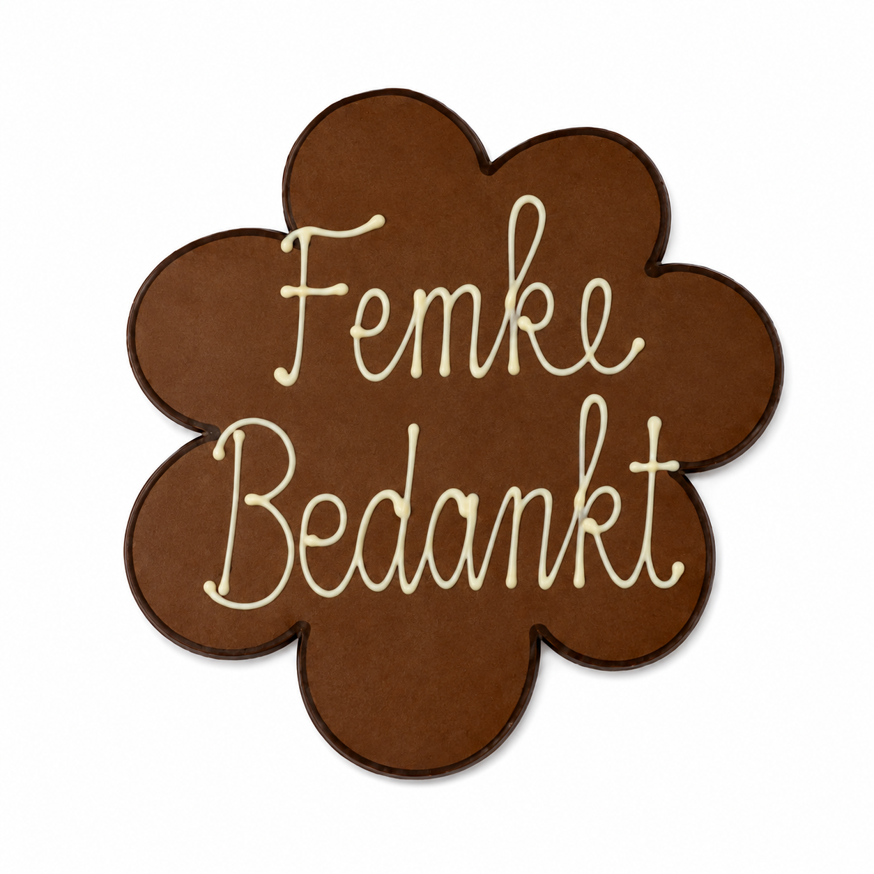 Chocolade Bloem met Eigen Tekst