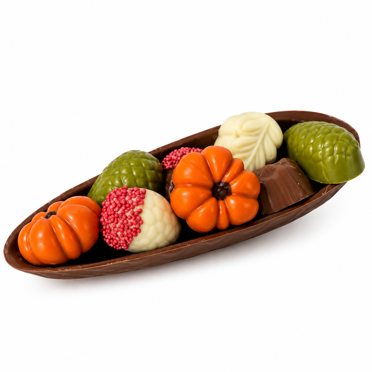 Gevulde Dennenappel met herfstchocolade