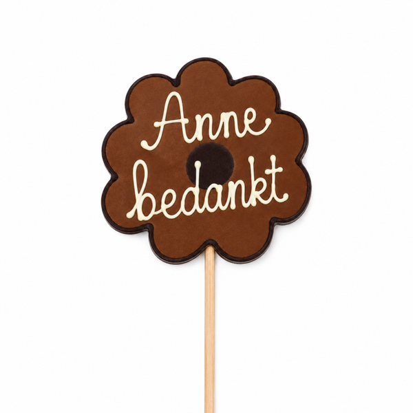Chocolade Lolly Bloem met Eigen Tekst