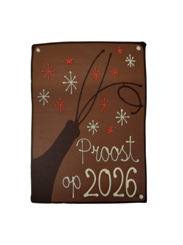 Proost op 2026 - A5 chocolade plaat