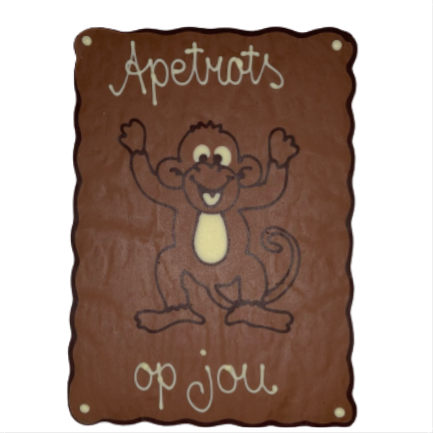 Apetrots op Jou - A5 chocolade plaat