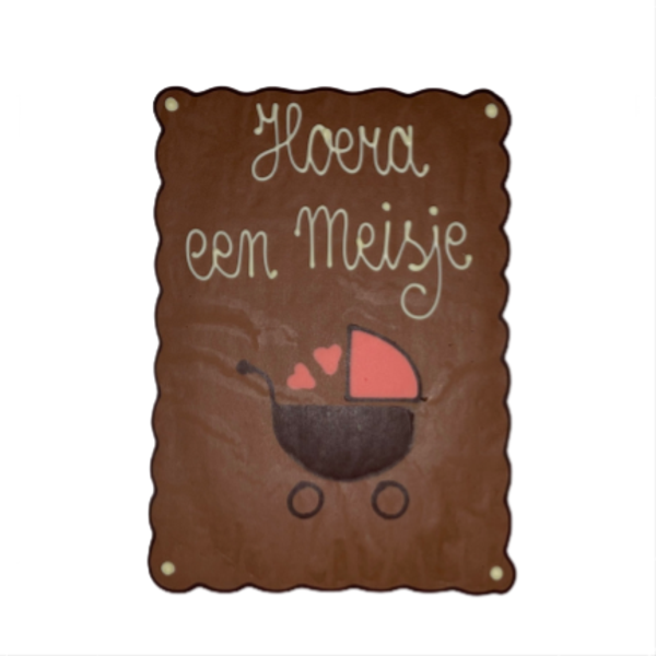 Hoera een Meisje - A5 chocolade plaat