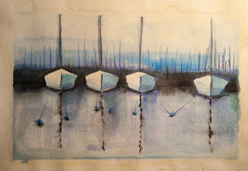 Boote an der Mooring, A5