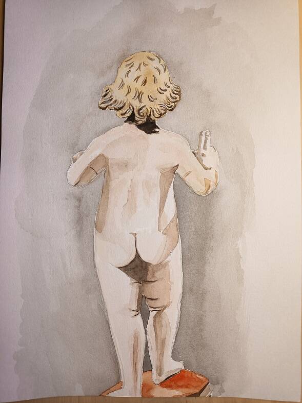 Heiland, Skulptur,  Rückansicht, A4