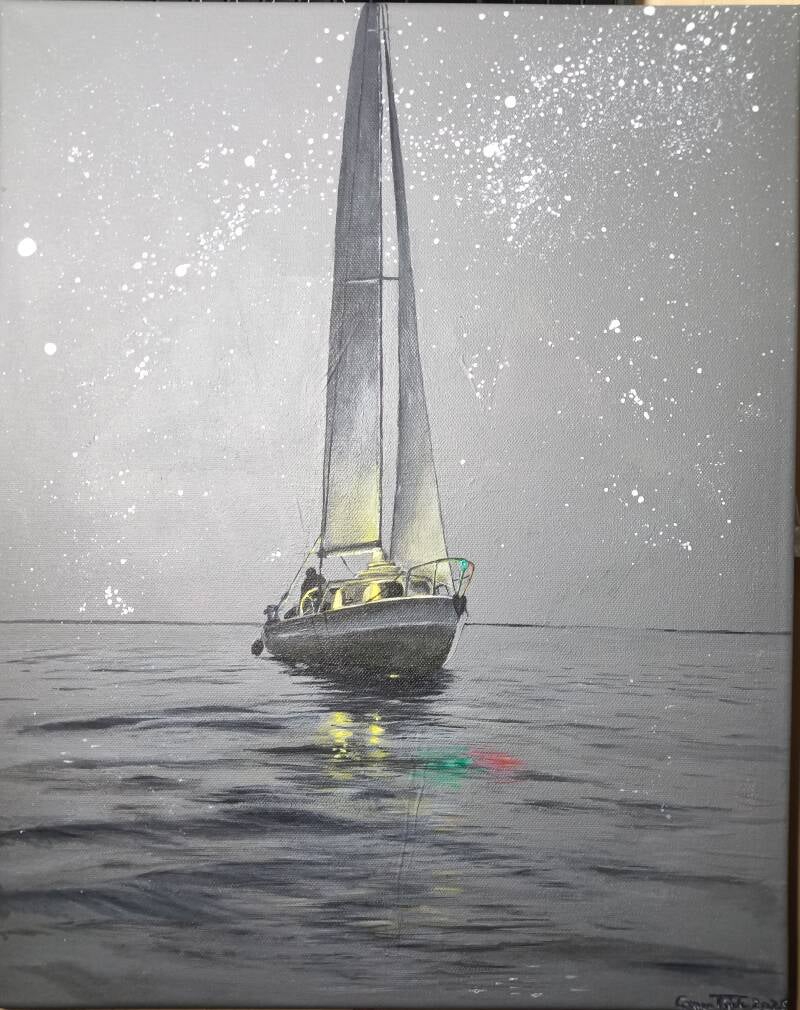 Segeln bei Nacht (fotografiert bei hellem Licht)