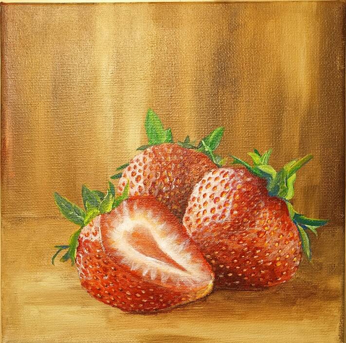 Erdbeeren, 20 x 20 cm