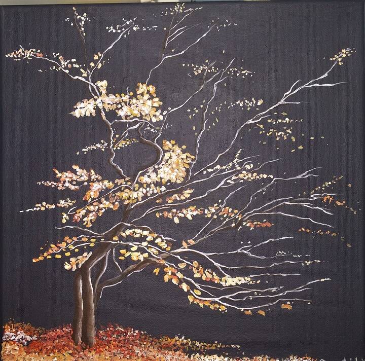 Eiche im Herbst, 30 x 30 cm