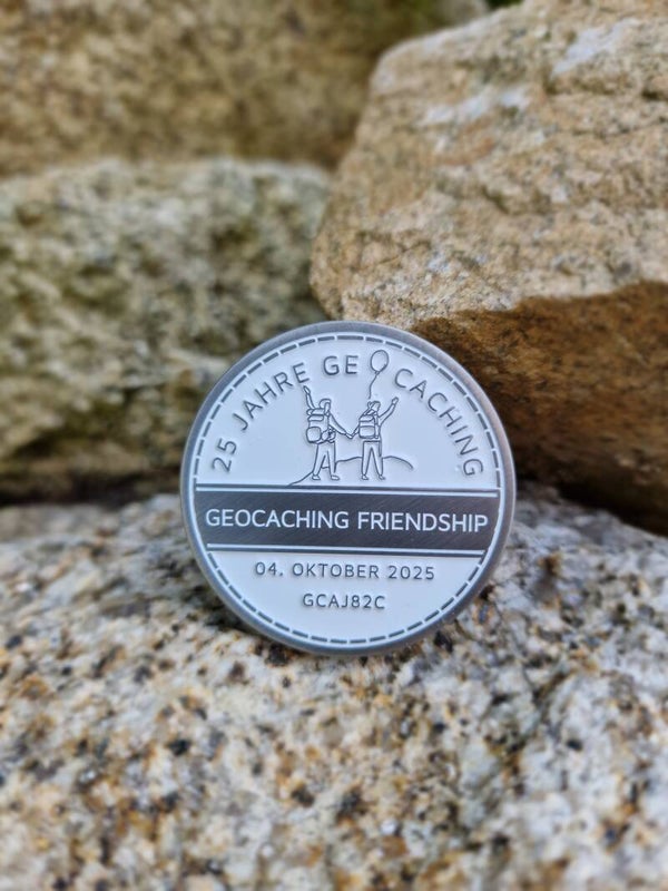 Geocoin Antik Silber - Geocaching Friendship HQ Blockparty