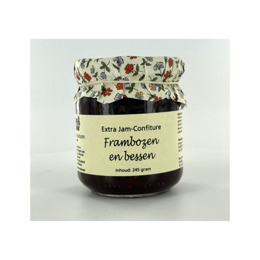 Frambozen & bessen confiture gebloemd 245g