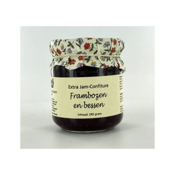 Frambozen & bessen confiture gebloemd 245g