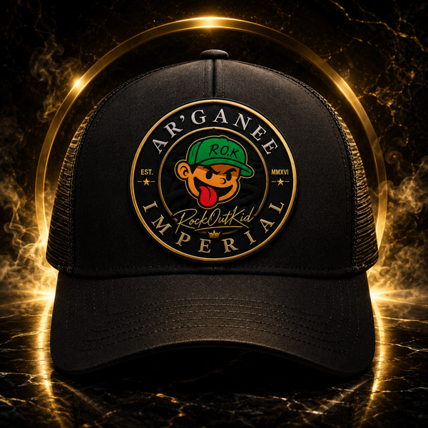 New Ear Ar'Ganee Bah'Lajh X RockOutKid Clothing 10 years Anniversary Trucker Hat