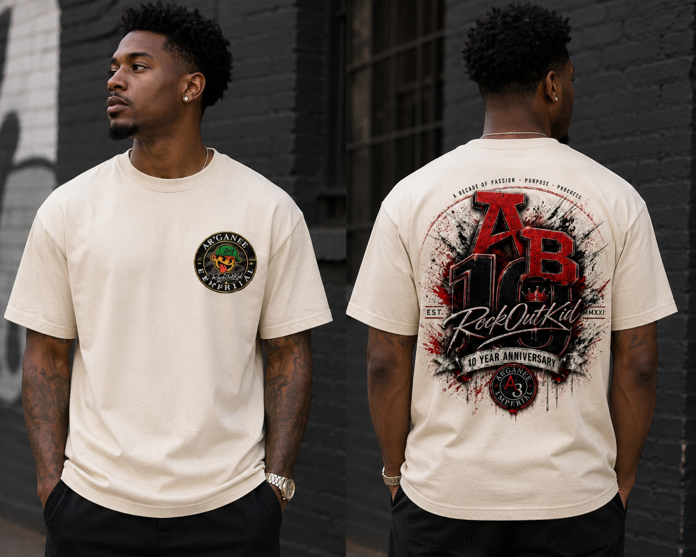 AB X RockOutKid 10 Year Anniversary Celebration T-Shirt (Limited Edition)