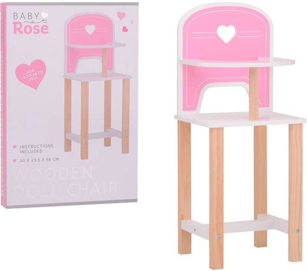 Baby Rose houten poppenstoel