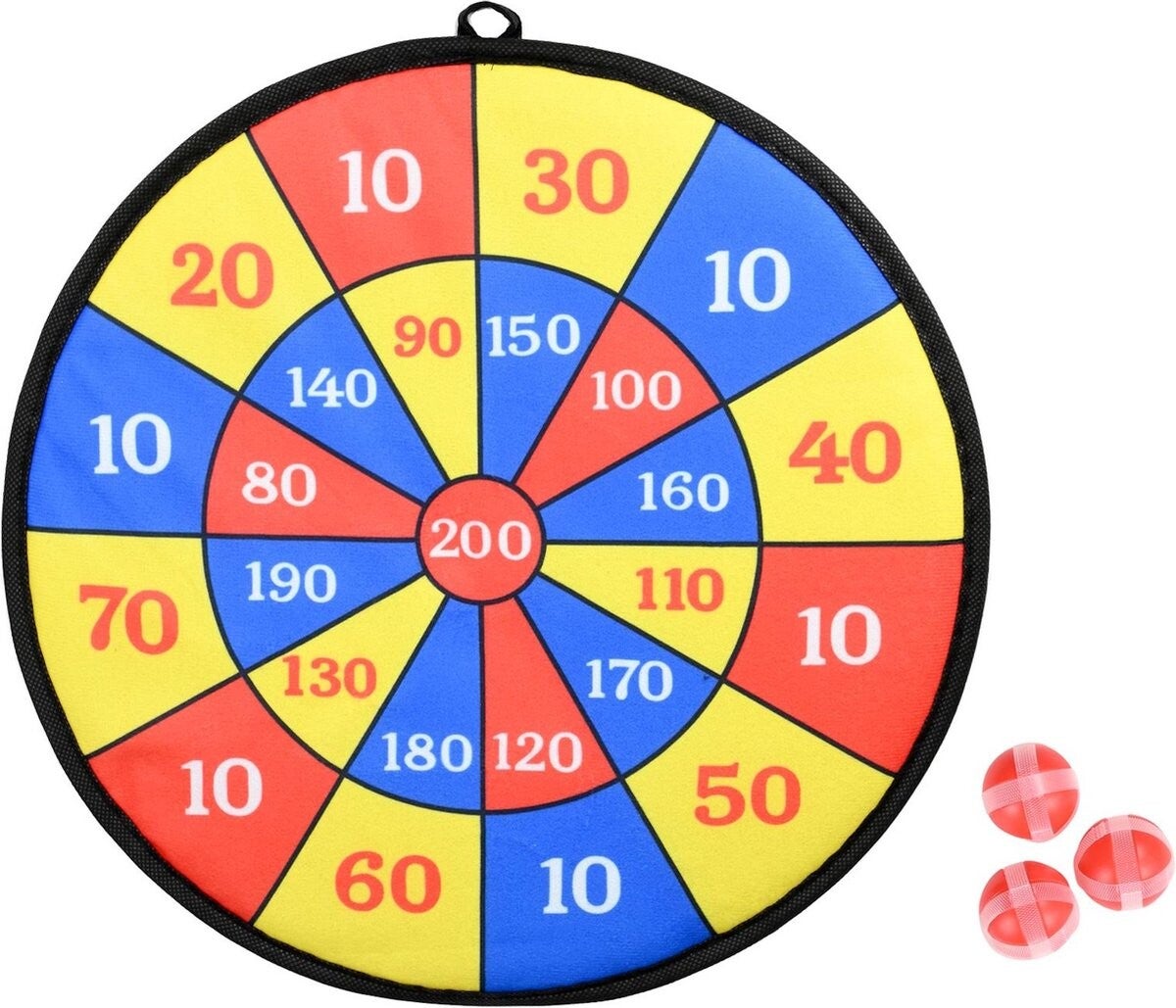 Dartbord safety met 3 ballen en 2 pijltjes
