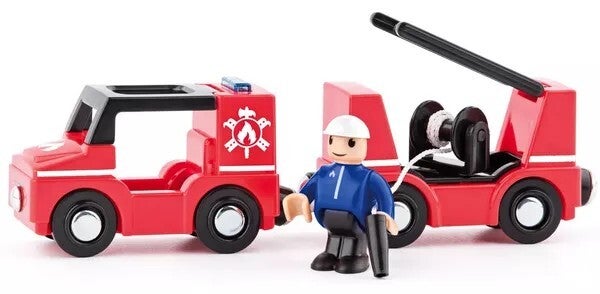 Woody autoset voor trein brandweer