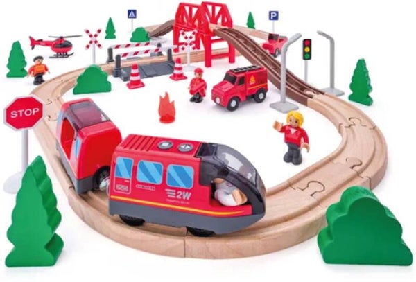 Woody Treinset thema brandweer 60 delig