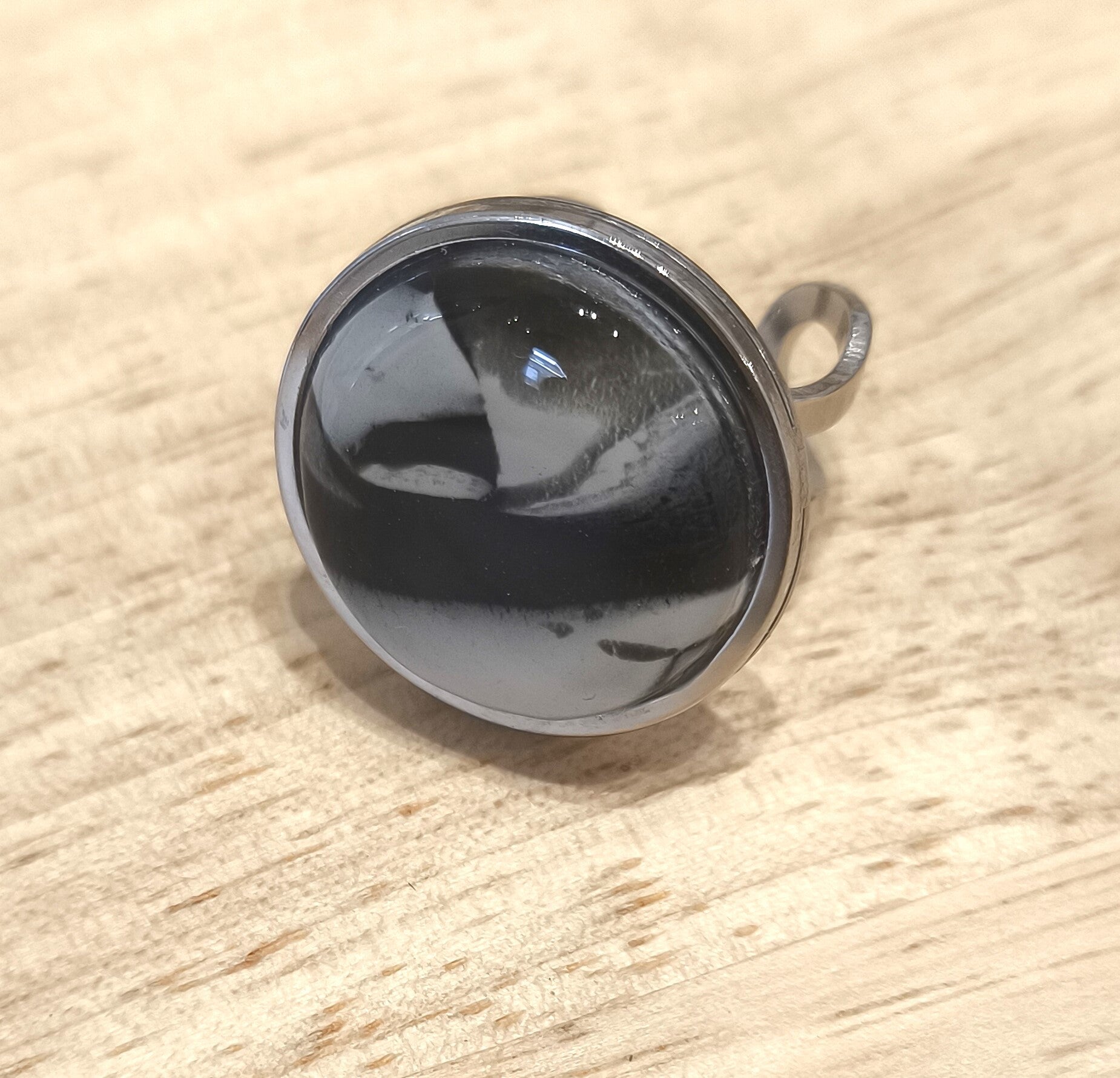 Ring marmer zwart-wit-grijs