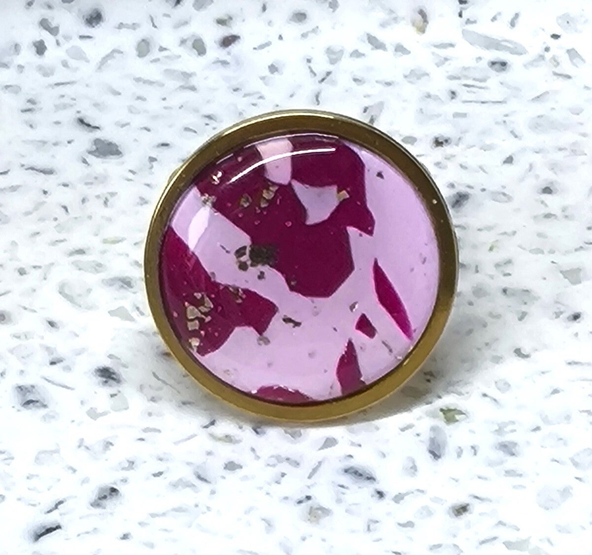 Ring marmer bordeaux - roze