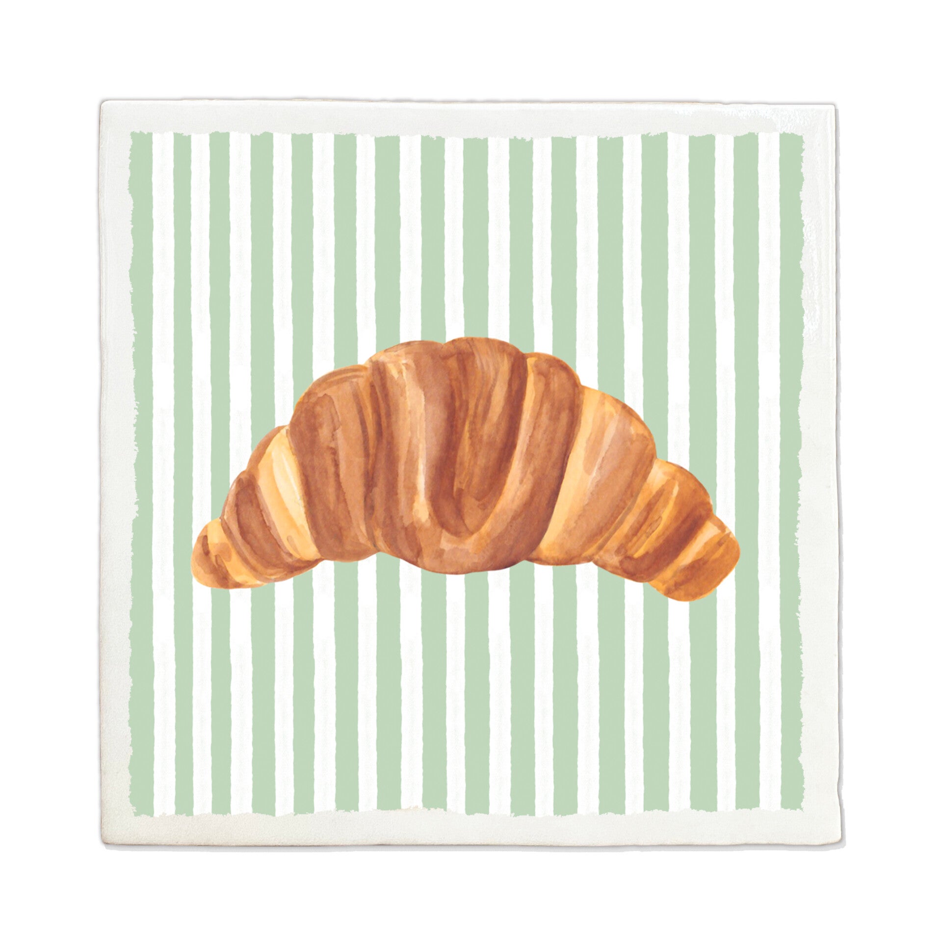 Tegeltje 10x10cm 'Croissant groen'