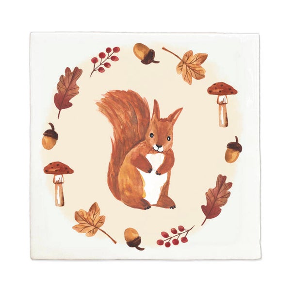 Tegeltje 10x10 'eekhoorn'