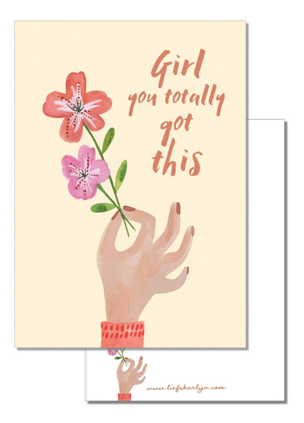 'Girl you totally got this' kaart
