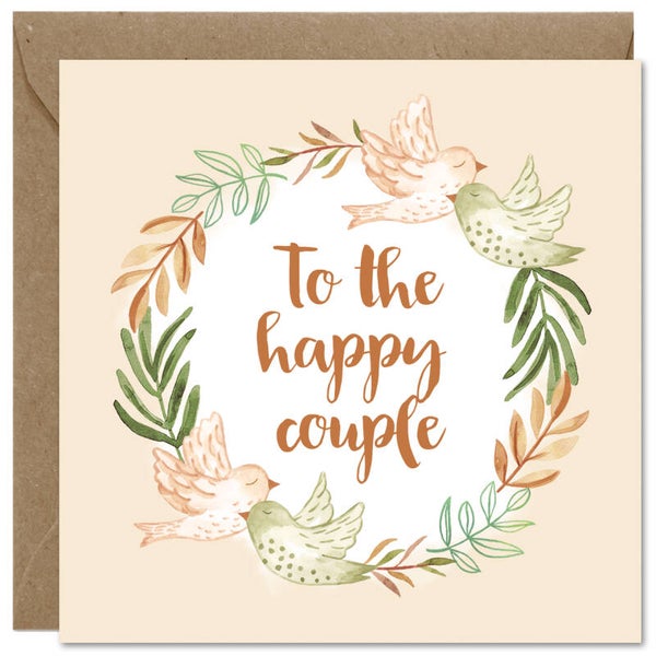 'To the happy couple' wenskaart