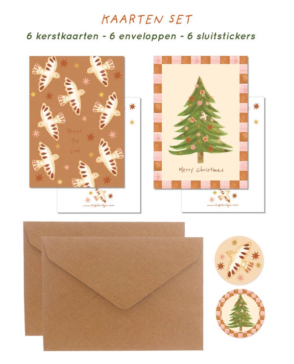 Kerstkaarten set 'peace'