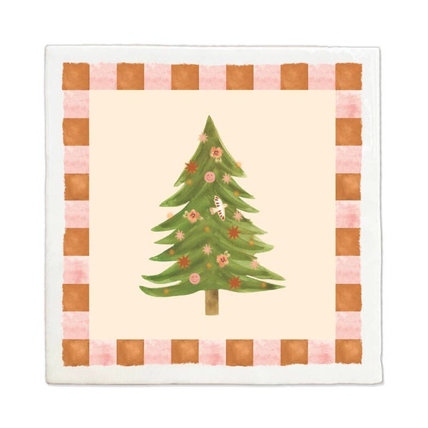 Tegeltje 10x10 'kerstboom'