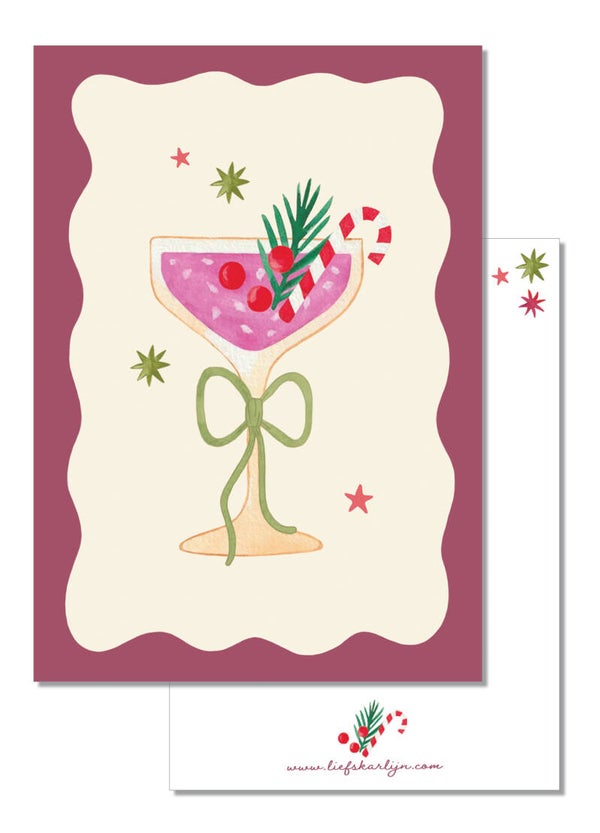 'Kerst cocktail' kaart