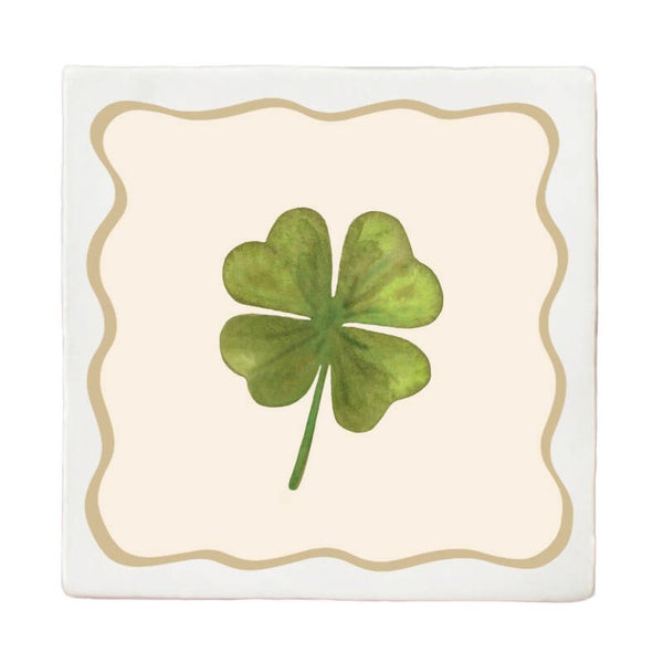 Tegeltje 10x10 'klavertje vier'