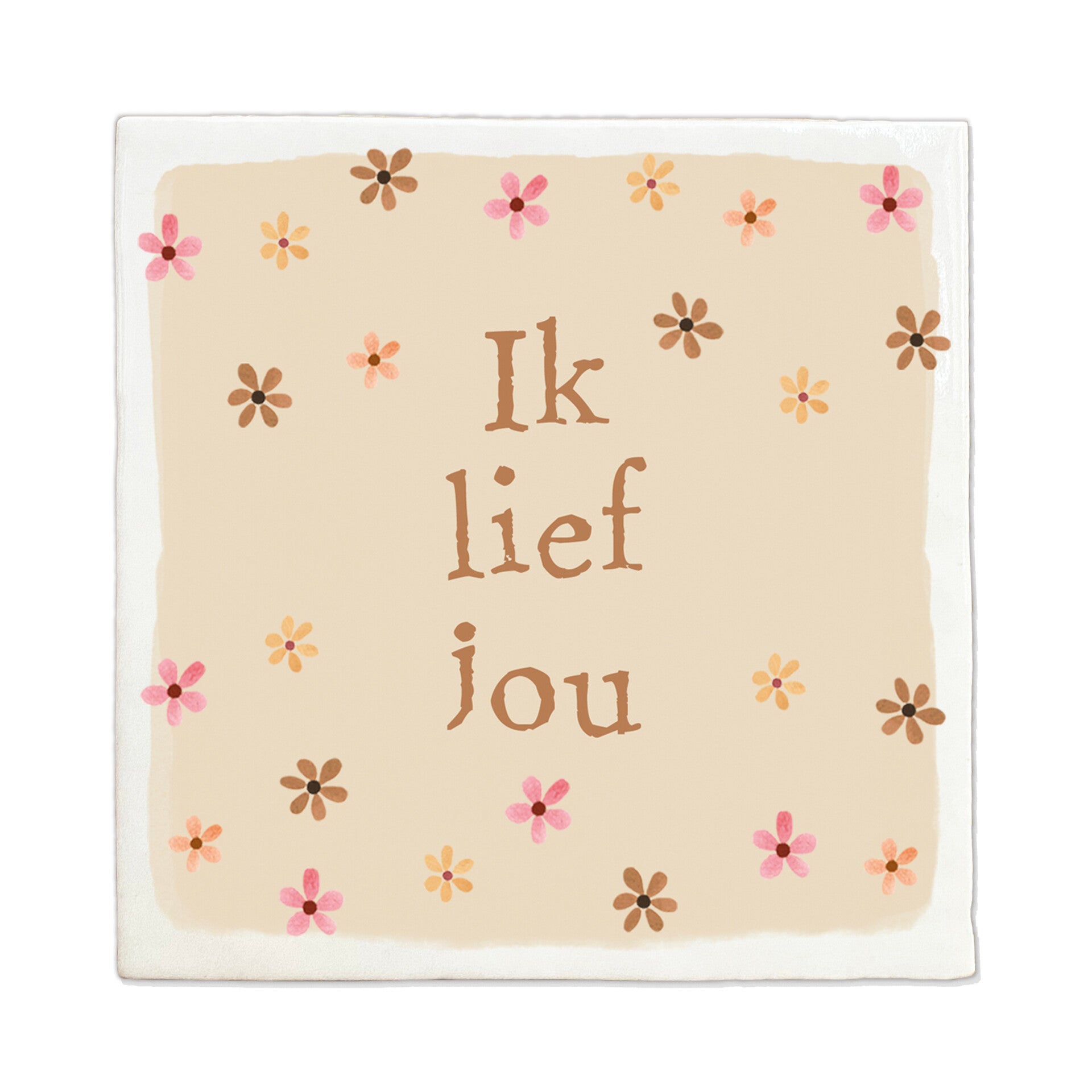Tegeltje 10x10cm 'Ik lief jou'