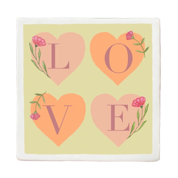 Tegeltje 10x10 'L O V E'