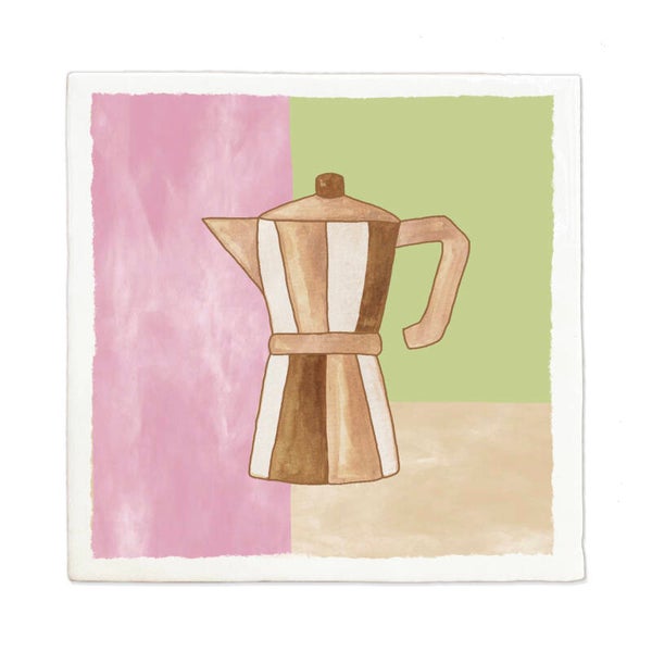 Tegeltje 10x10 'moka pot'