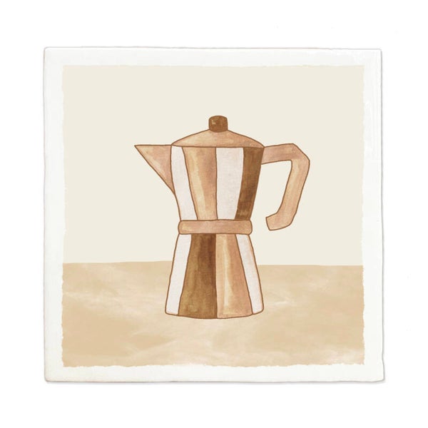 Tegeltje 10x10 'Mokka pot neutraal'
