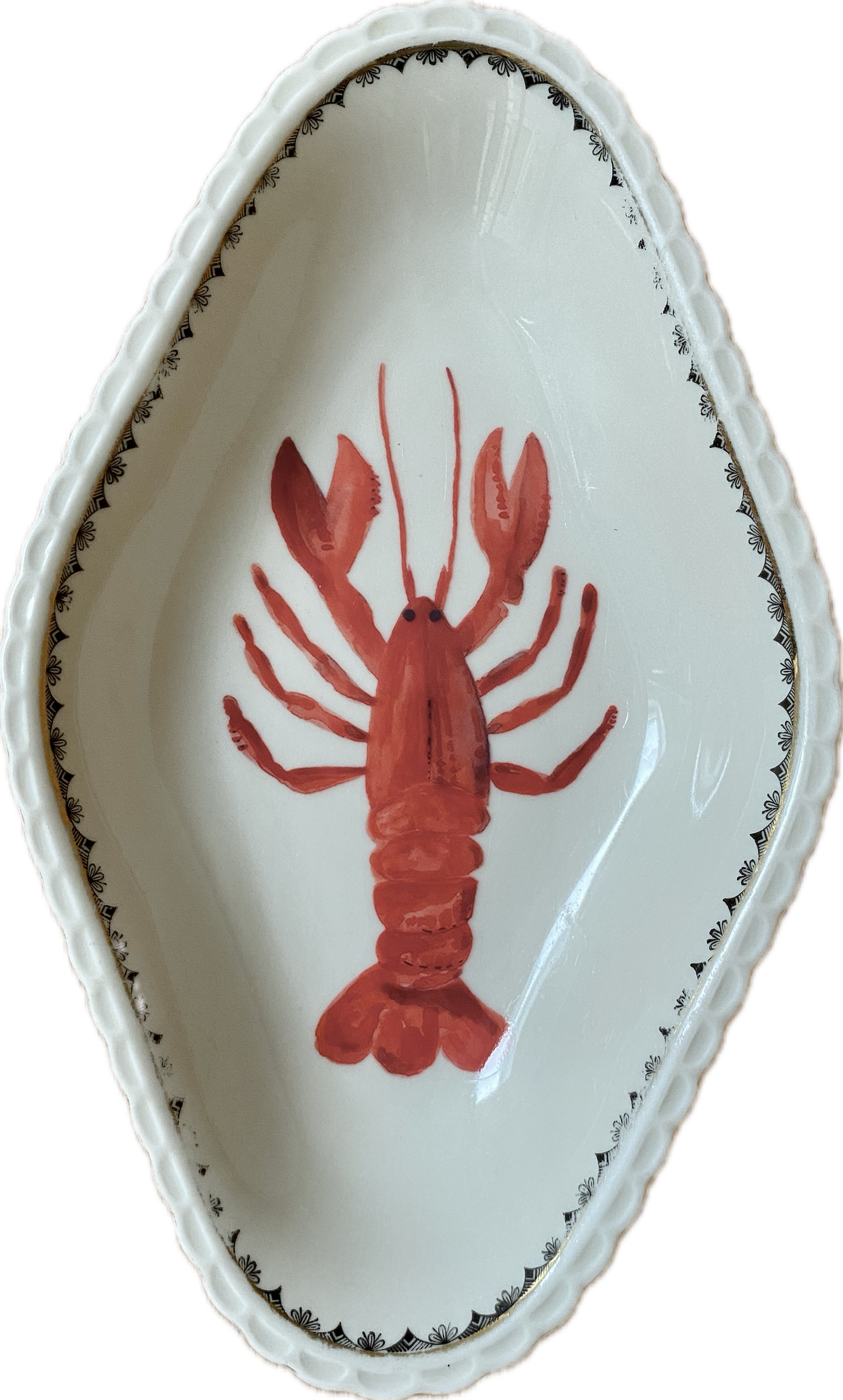 Kreeft op ovaal bordje