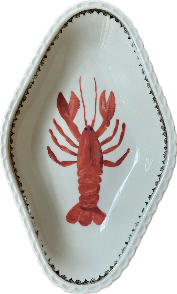 Kreeft op ovaal bordje