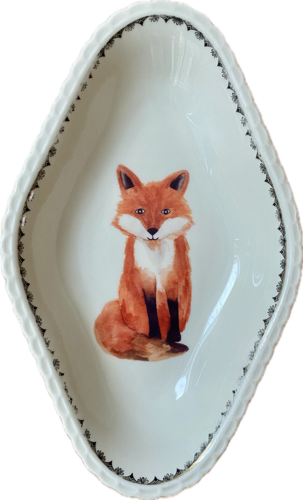 Vos op ovaal bordje