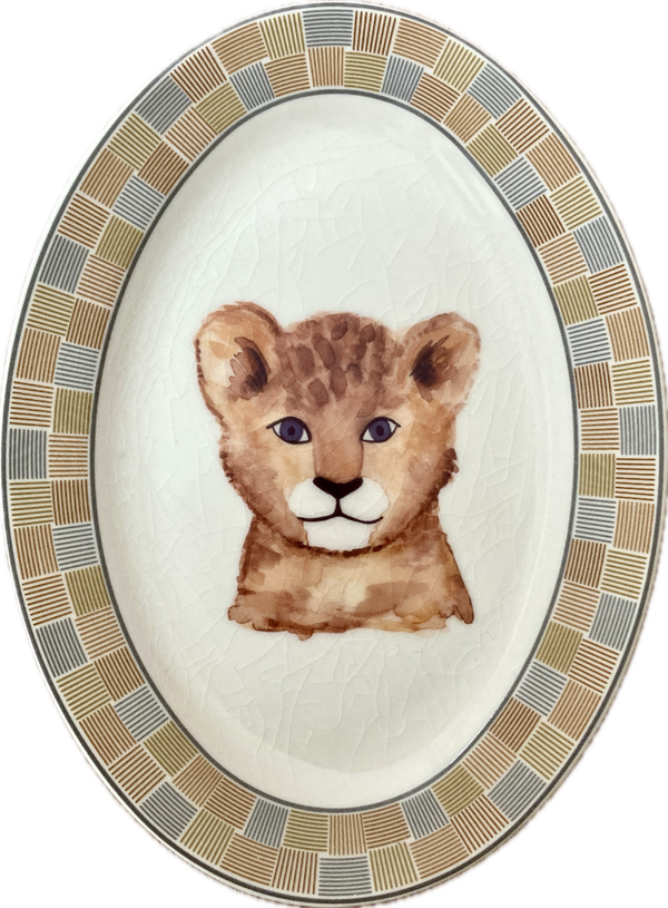 Welp op ovaal bordje