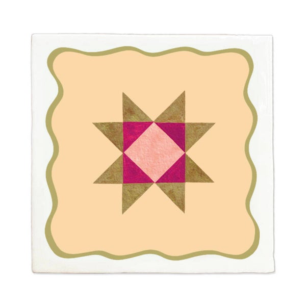 Tegeltje 10x10 'quilt ster'