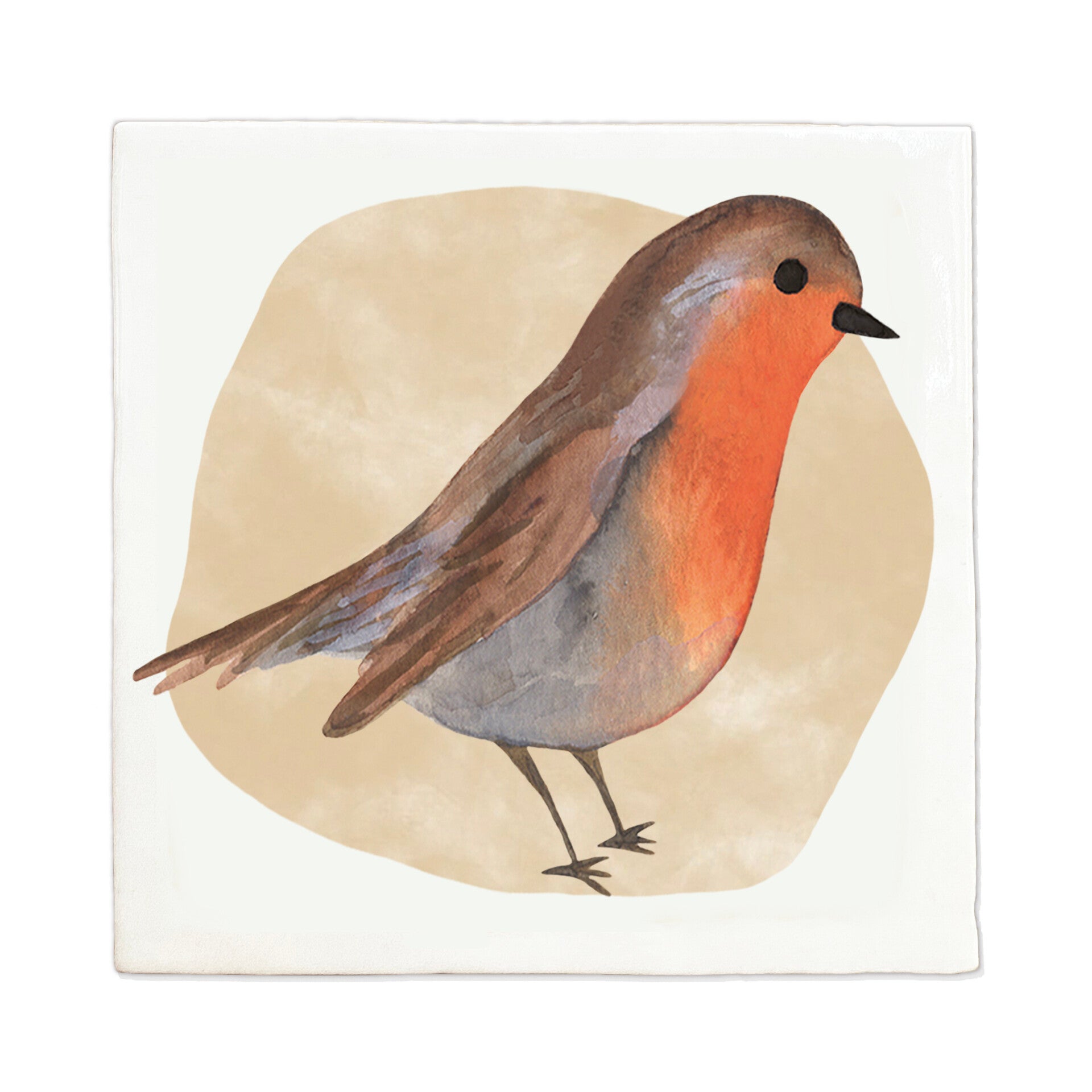 Tegeltje 10x10 'roodborstje'