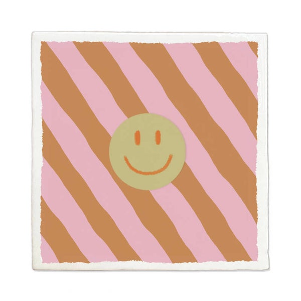 Tegeltje 10x10cm 'Smiley kleur'