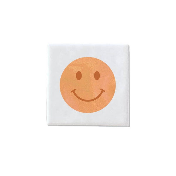 Mini tegeltje magneet - SMILEY ORANJE
