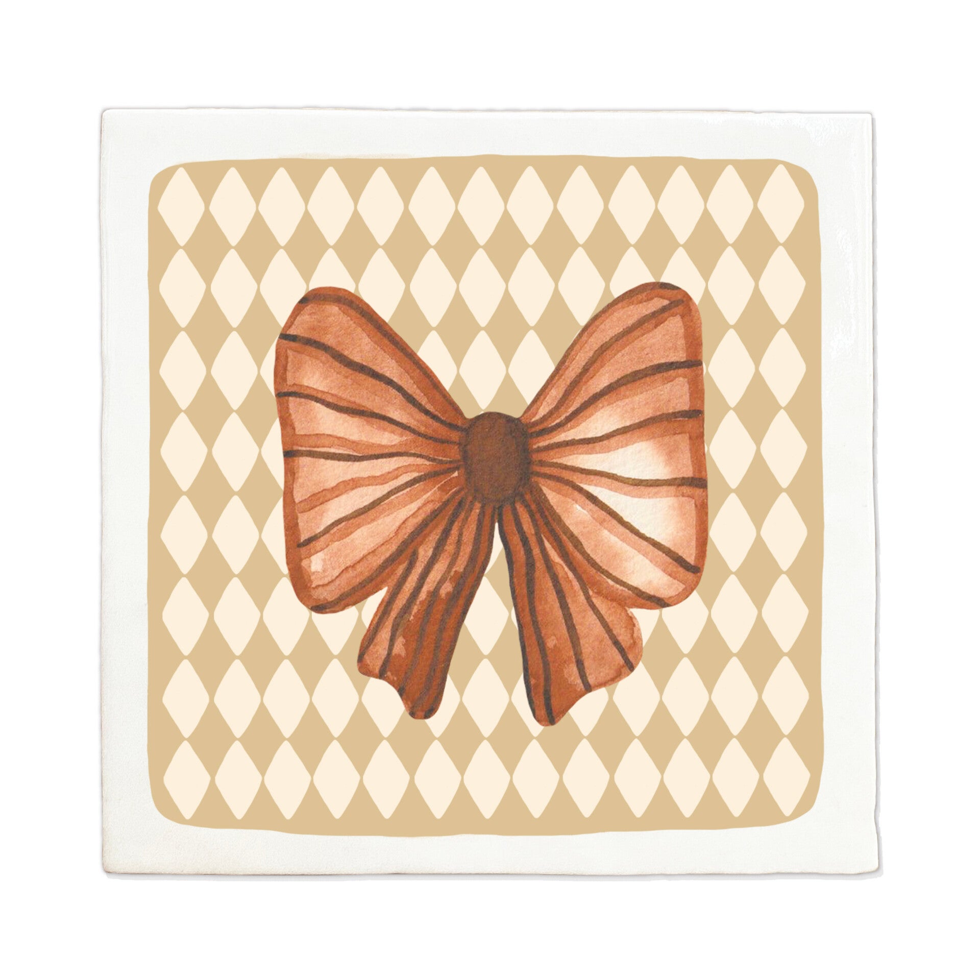 Tegeltje 10x10 'Bruine strik'