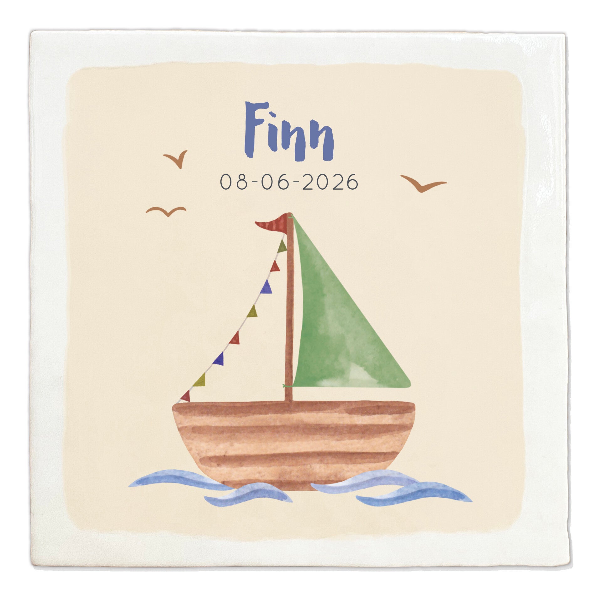 Tegeltje met naam 'zeilboot'