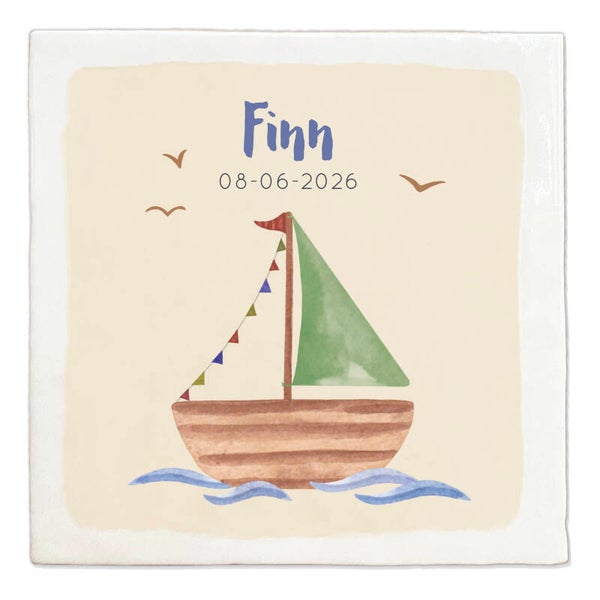 Tegeltje met naam 'zeilboot'