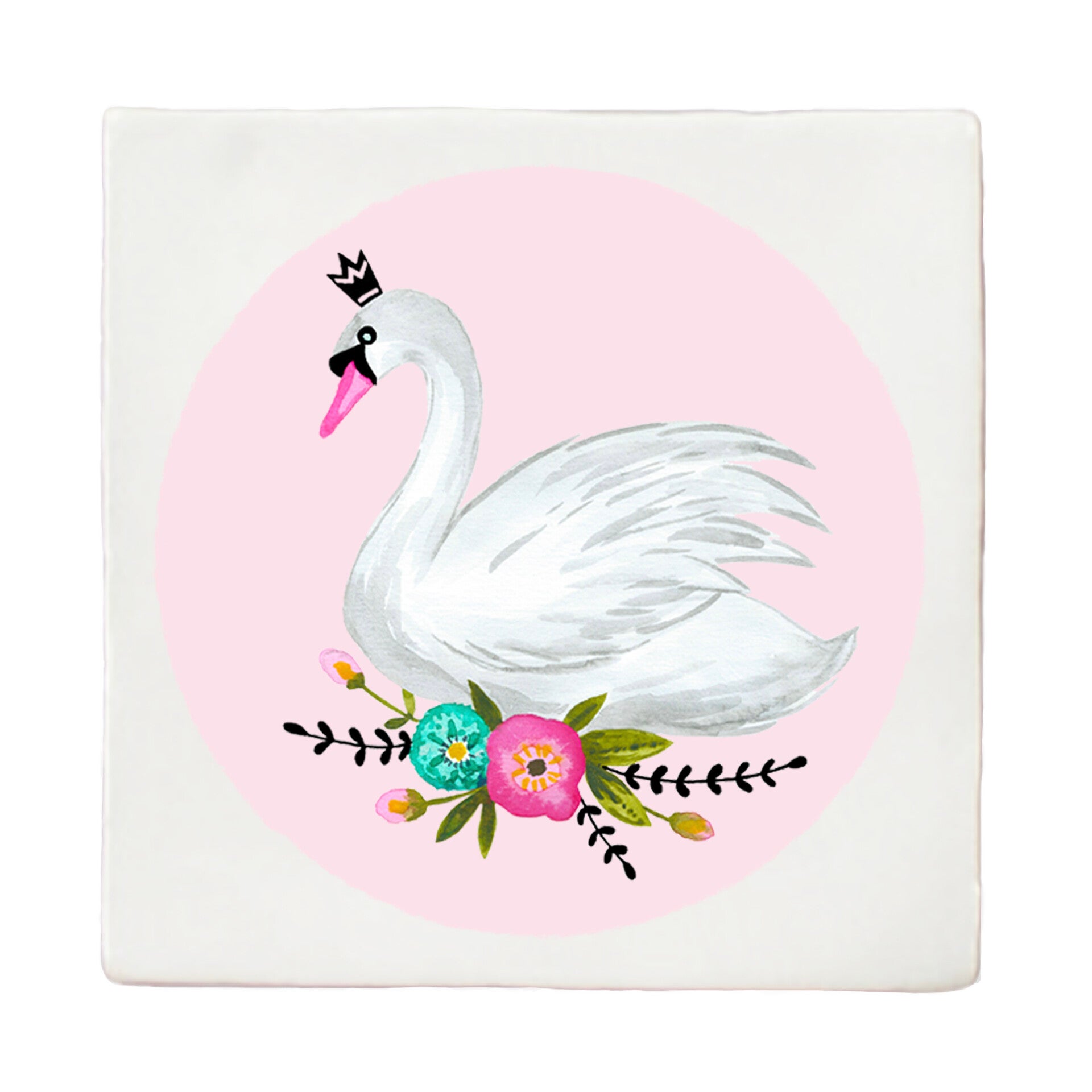 Tegeltje 10x10 'zwaan'