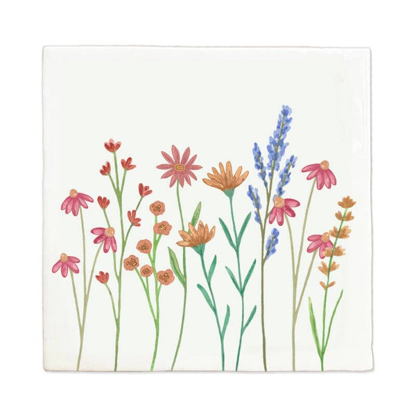 Tegeltje 10x10 'veldbloemen'